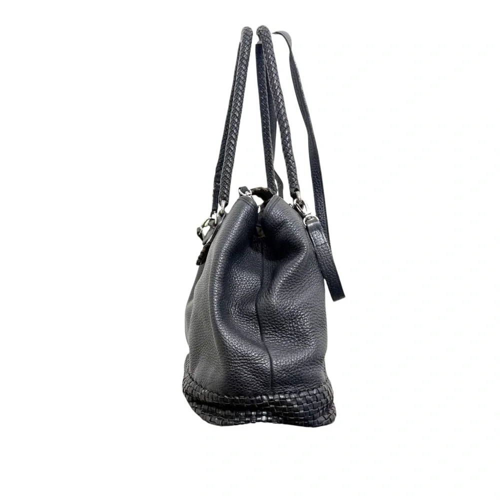 Brighton Vintage Leather Woven Satchel‎ Black